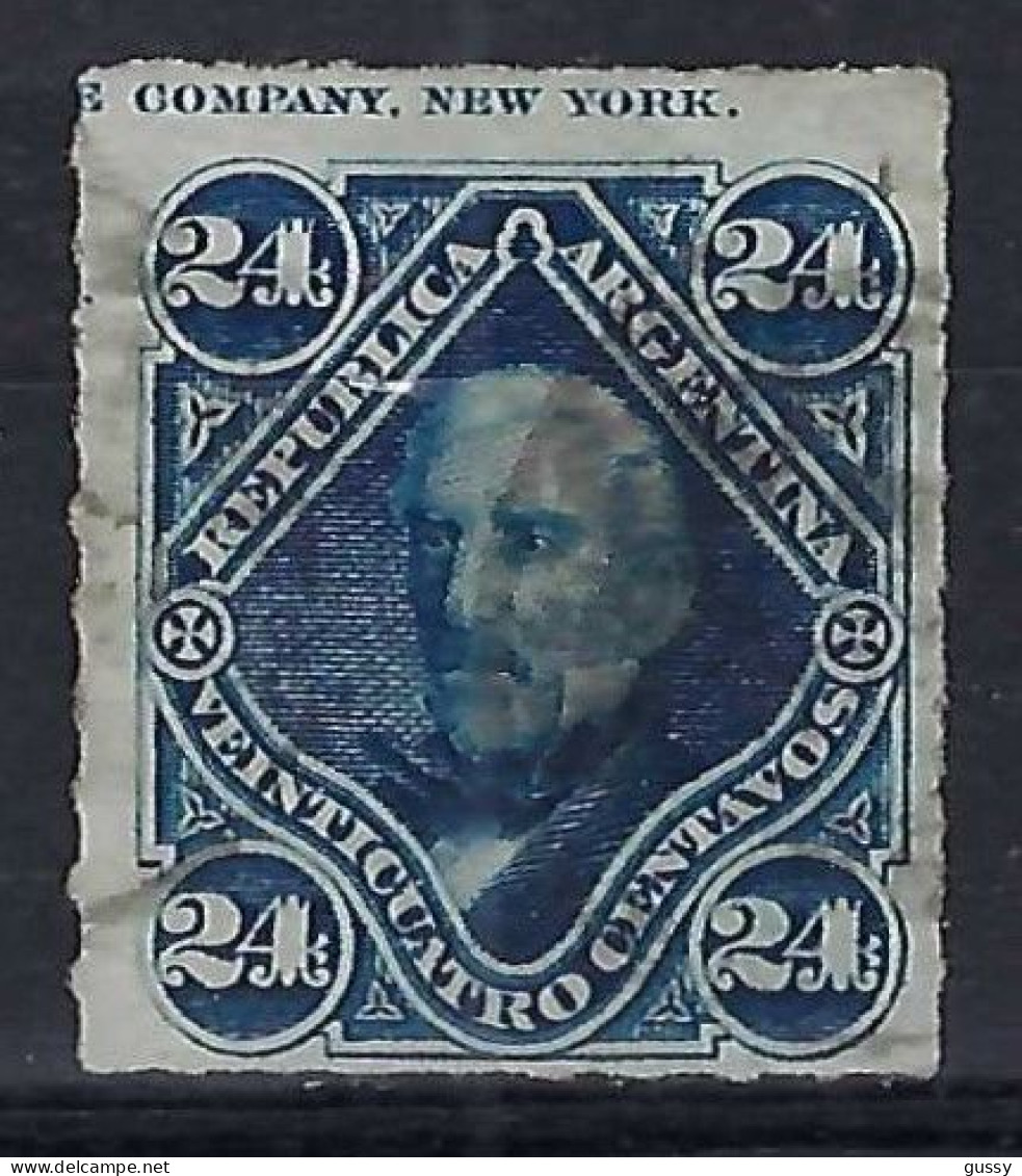 ARGENTINE Ca.1876-78:  Le Y&T 36,  Obl. , VAR. "Inscriptions Dans La Marge N" - Used Stamps
