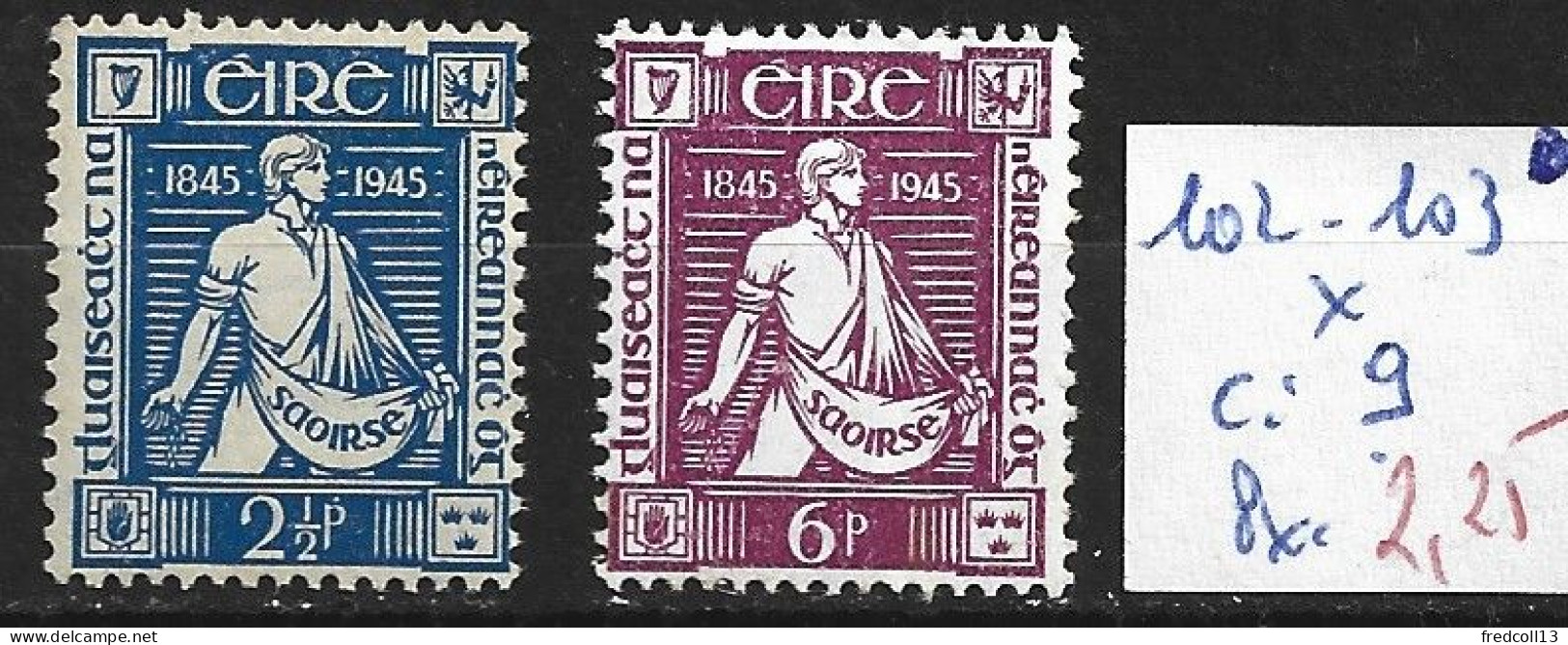 IRLANDE 102-103 * Côte 9 € - Unused Stamps