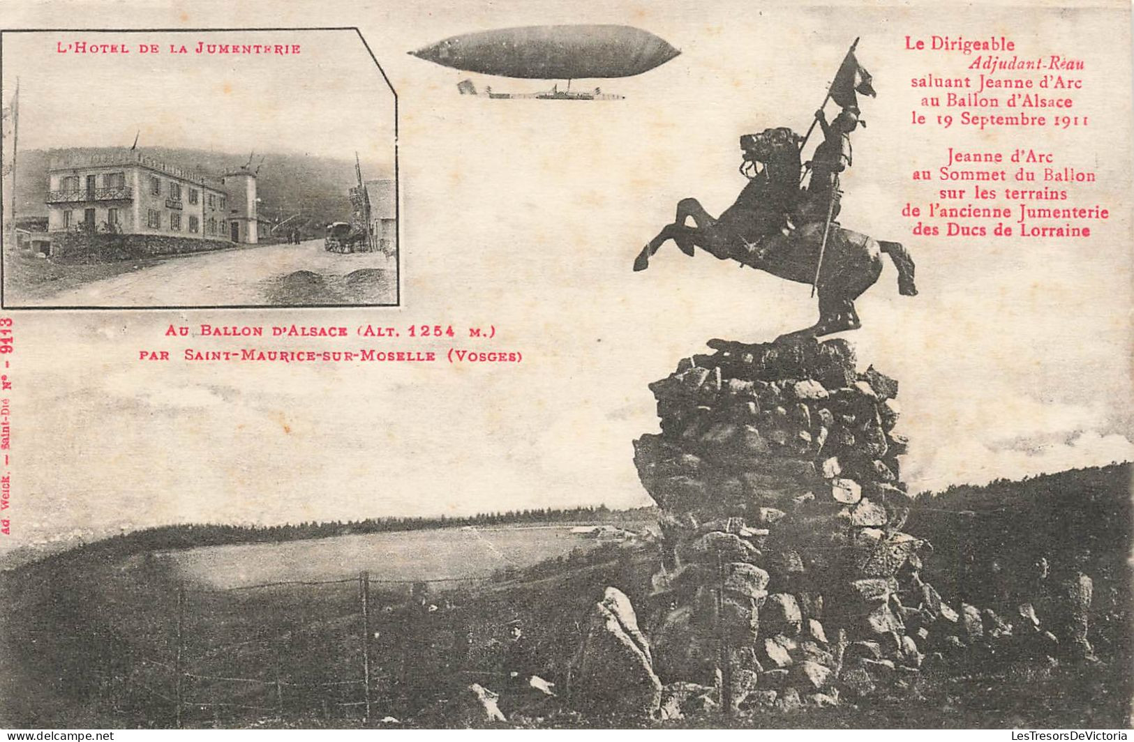 FRANCE - Alsace - L'hôtel De La Jumenterie - Jeanne D'Arc Au Sommet Du Ballon D'Alsace - Carte Postale Ancienne - Alsace