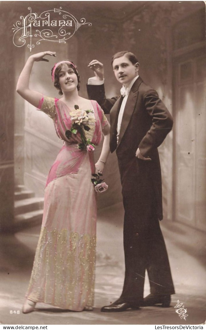 COUPLE - Furlana - Un Couple Effectuant Des Pas De Danse - Carte Postale Ancienne - Paare