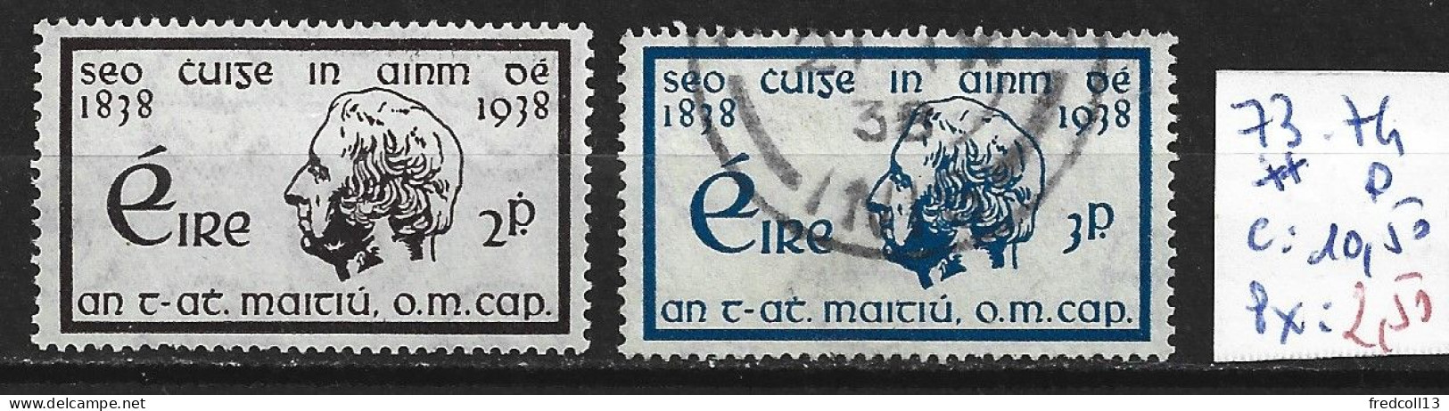 IRLANDE 73-74 ** & Oblitéré Côte 10.50 € - Used Stamps