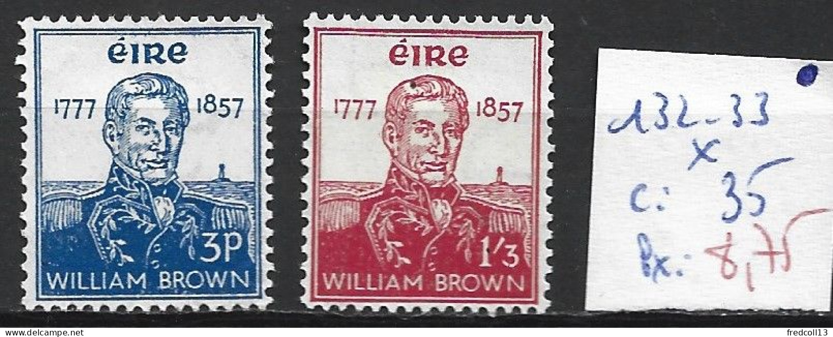 IRLANDE 132-33 * Côte 35 € - Unused Stamps