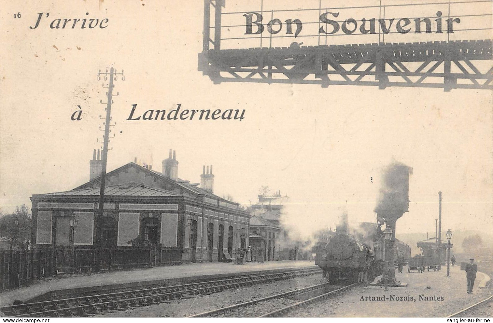 CPA 29 J'ARRIVE A LANDERNEAU / BONS SOUVENIRS / TRAIN - Landerneau