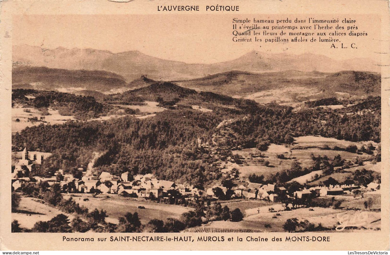 FRANCE - Saint Nectaire Le Haut - Panorama - Murols Et La Chaîne Des Monts-Dore - Carte Postale Ancienne - Saint Nectaire