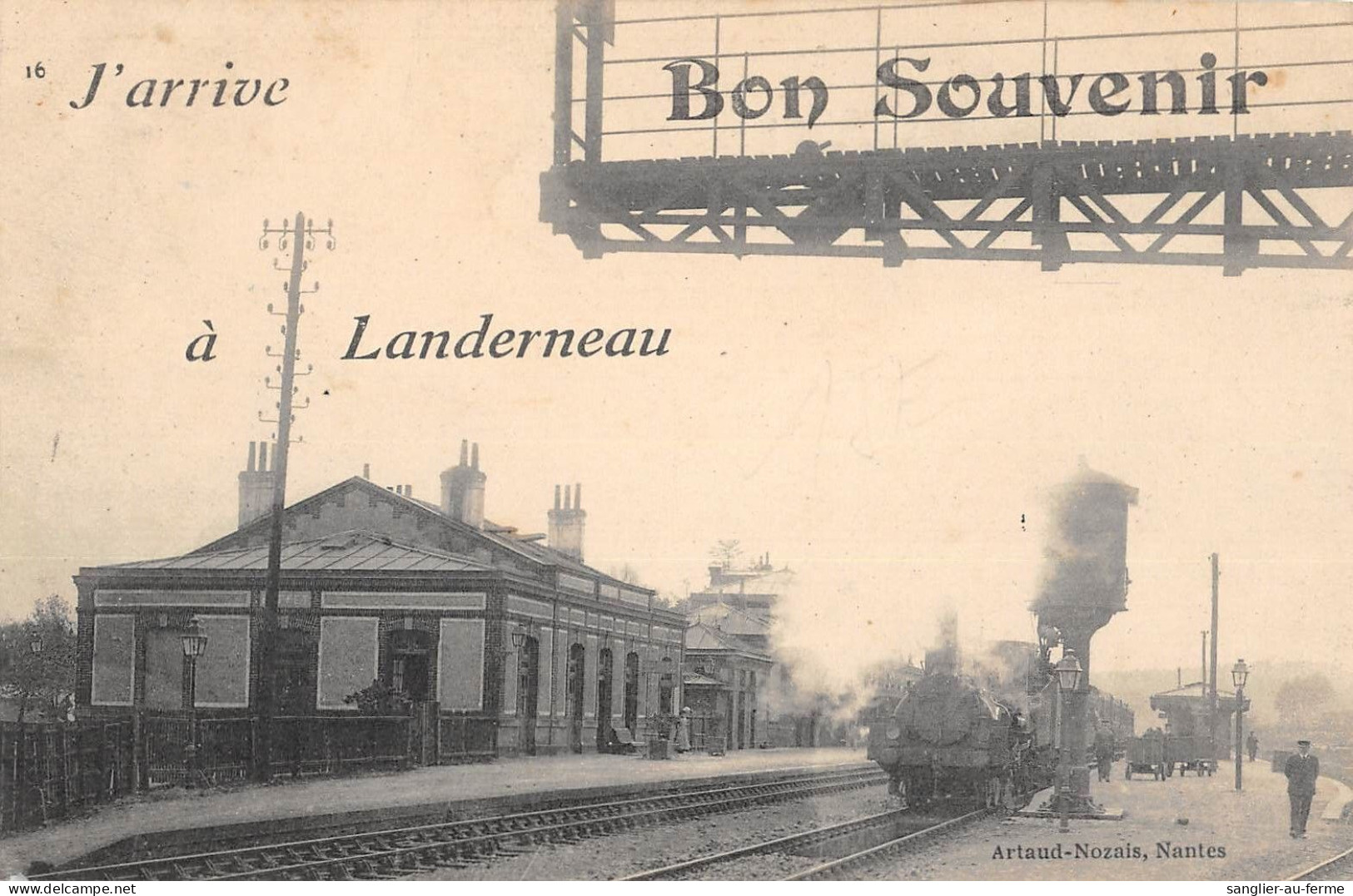 CPA 29 J'ARRIVE A LANDERNEAU / BON SOUVENIR / TRAIN - Landerneau