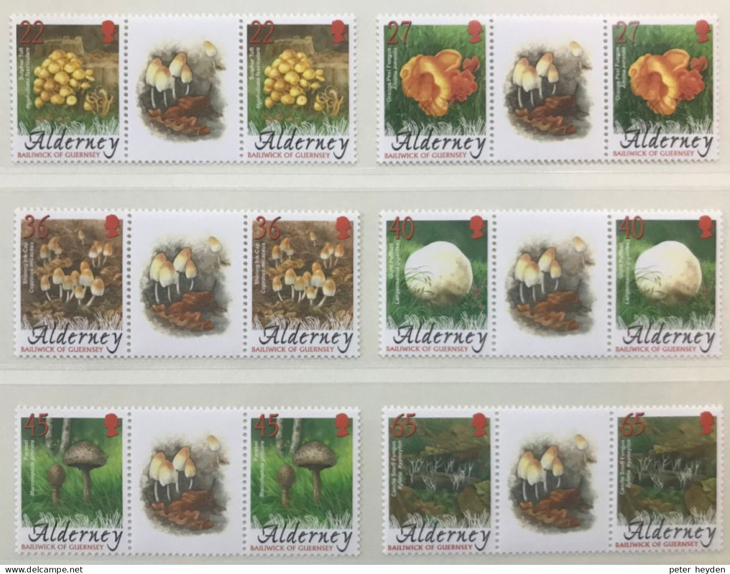 Alderney 2004 Mushrooms ~ MNH Gutter Pairs ~ Fungi - Alderney