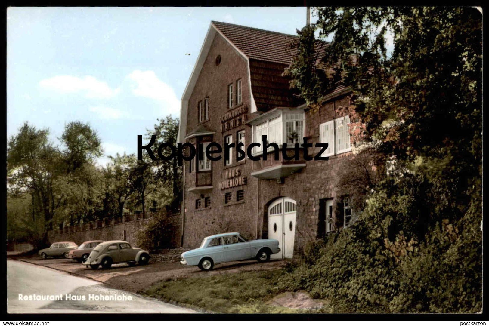 ÄLTERE POSTKARTE VICHT BEI STOLBERG RESTAURANT HAUS HOHENLOHE INHABER W. HANKER VW KÄFER VOLKSWAGEN AK Cpa Postcard - Stolberg