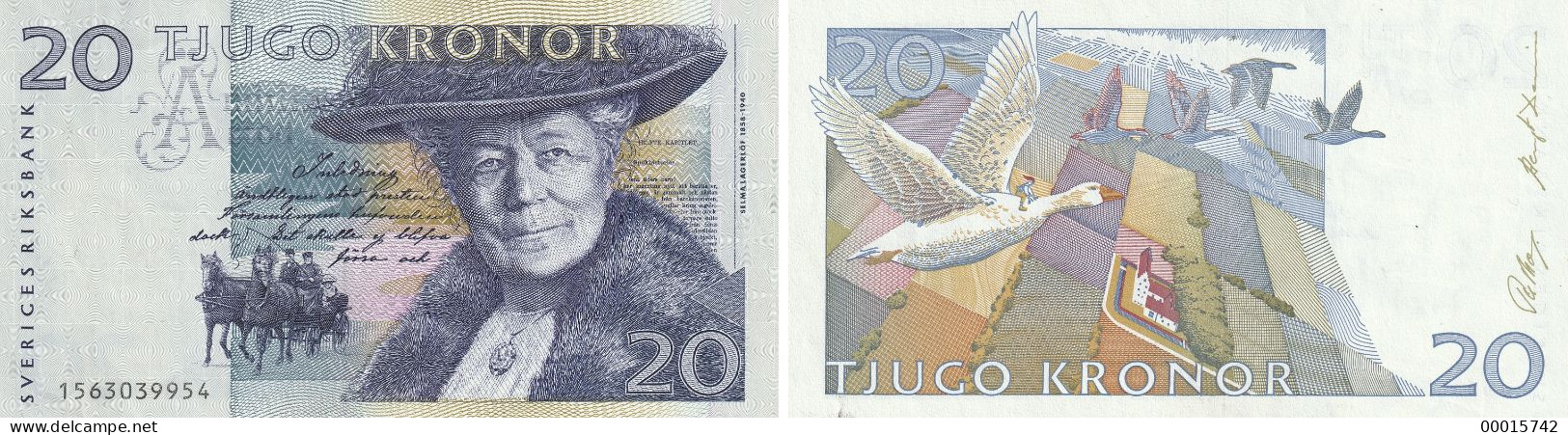 SWEDEN 20 KRONOR 1991 P-61a UNC (P445) - Suède