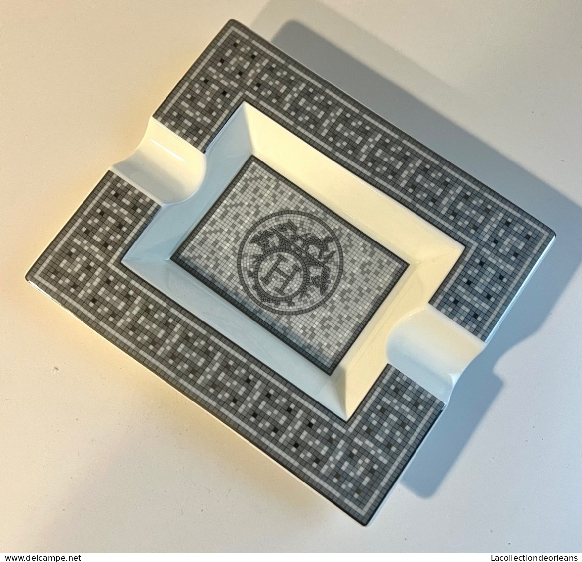 Beautiful Hermes ashtray model Mosaique 24 grey