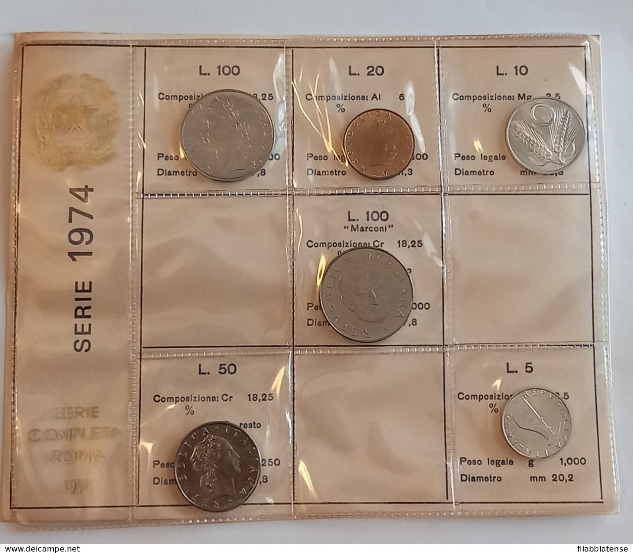 1974 - Italia Serietta Lire ---- - Mint Sets & Proof Sets