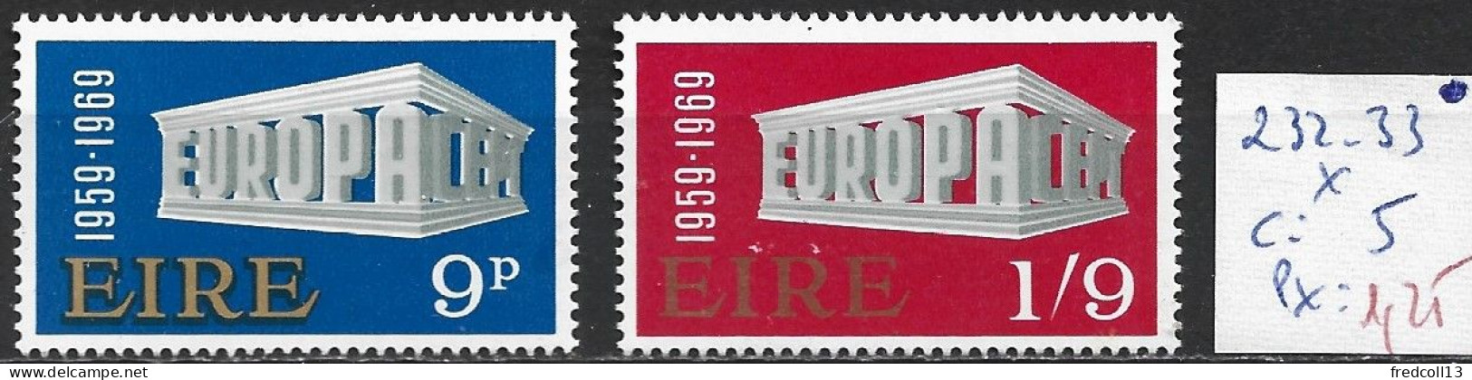 IRLANDE 232-33 * Côte 5 € - Unused Stamps