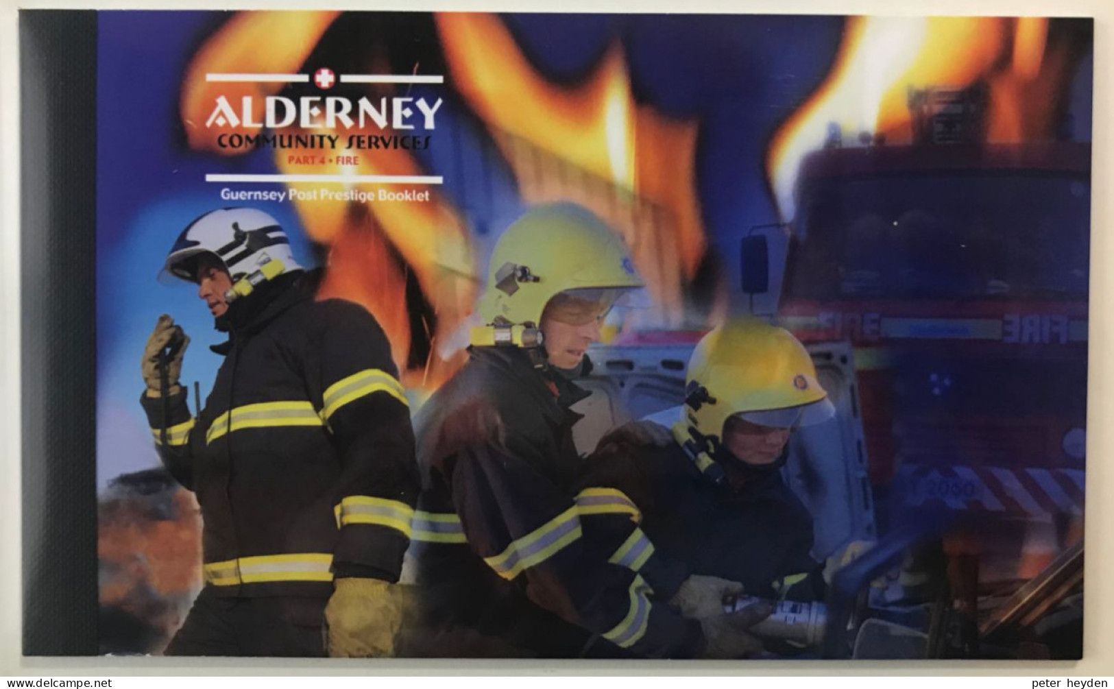 Alderney 2004 Community Services 4 Fire Fighters ~ MNH Prestige Booklet ~ Fire Engine, Airport Security - Alderney