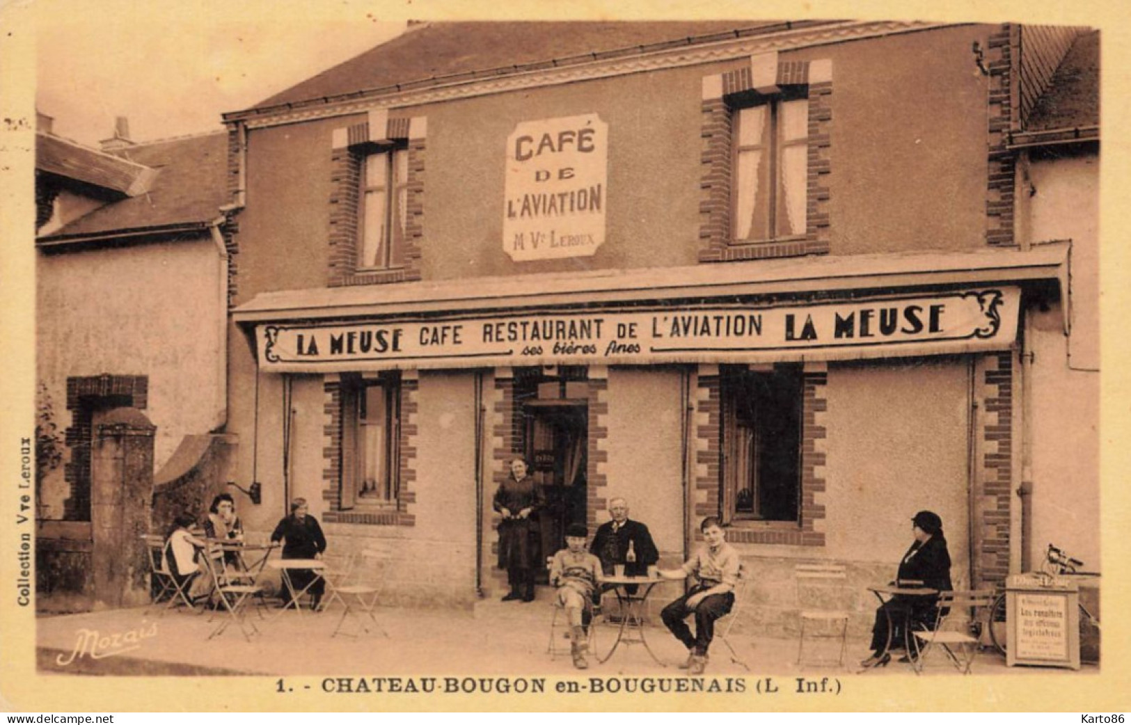 Bouguenais , Près Nantes * Chateau Bougon * Café De L'Aviation Restaurant * Bière LA MEUSE * Villageois Commerce - Bouguenais