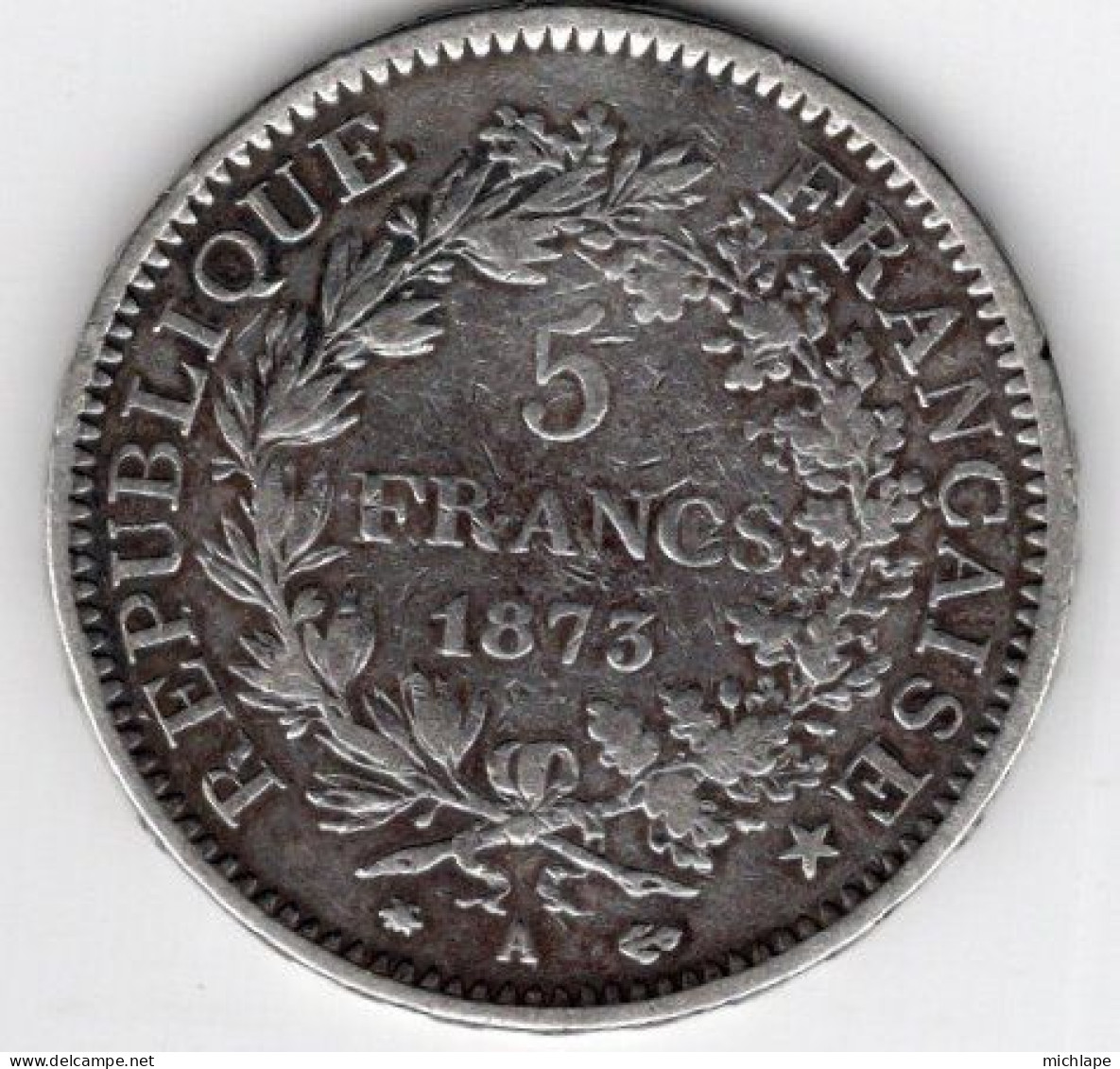 5 Francs  Hercule  Argent 1873 - A - - 5 Francs