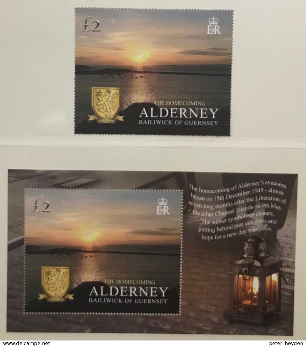 Alderney 2005 Return After World War 2 ~ MNH Souvenir Sheet + Single From S/s ~ WW2 - Alderney