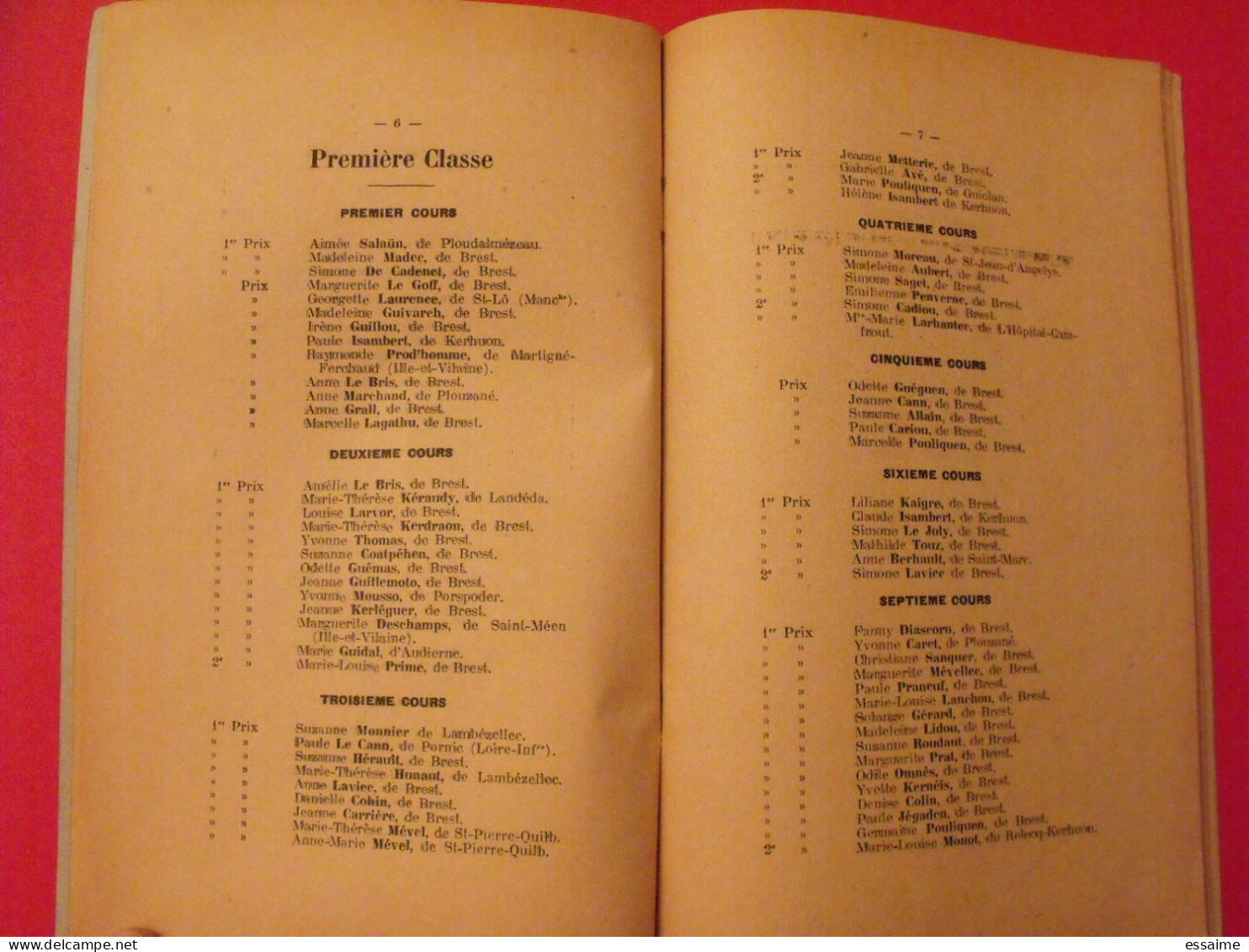 Distribution Solennelle Des Prix 19 Juillet 1928. Immaculé-Conception Brest Bretagne - Bretagne