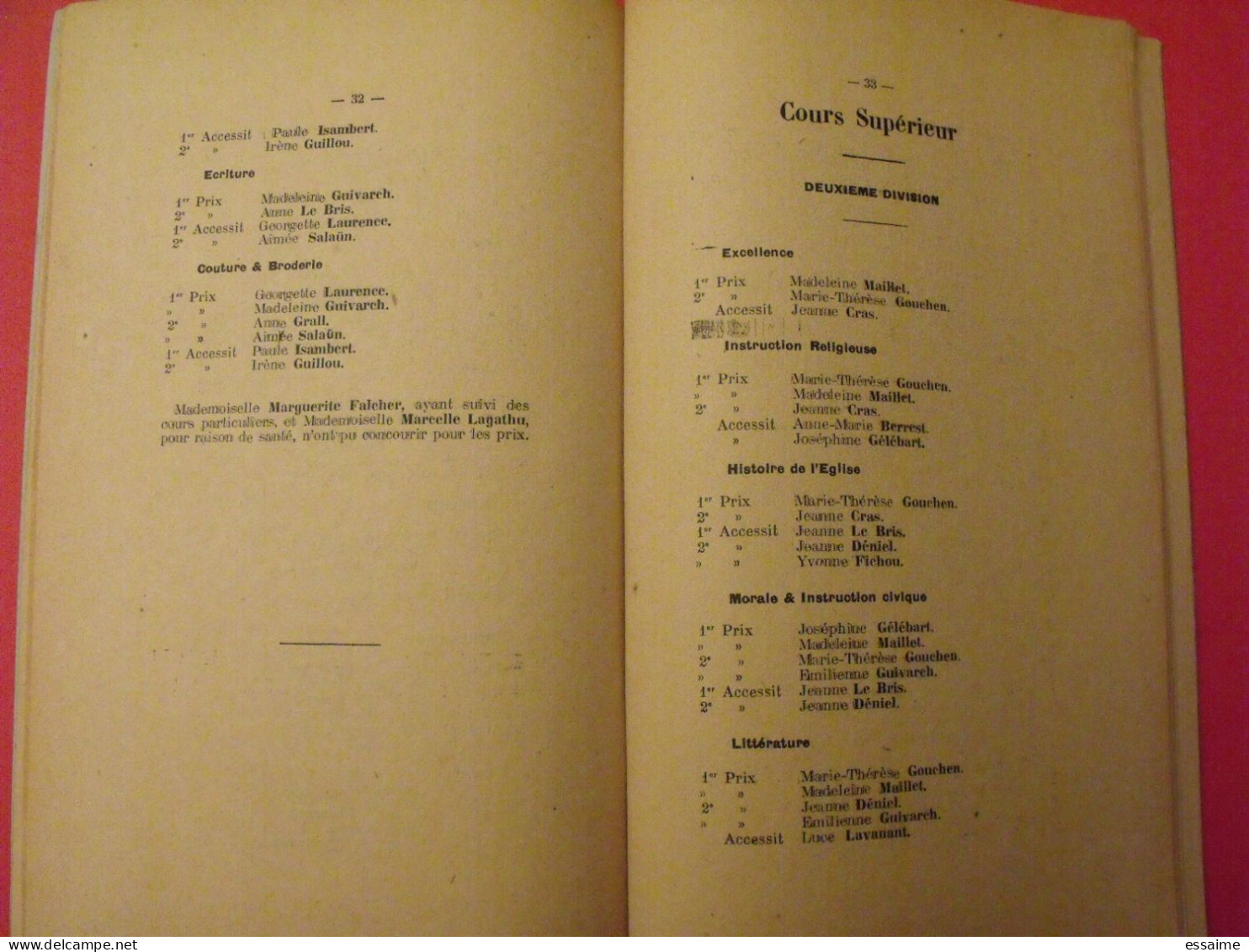 Distribution Solennelle Des Prix 19 Juillet 1928. Immaculé-Conception Brest Bretagne - Bretagne