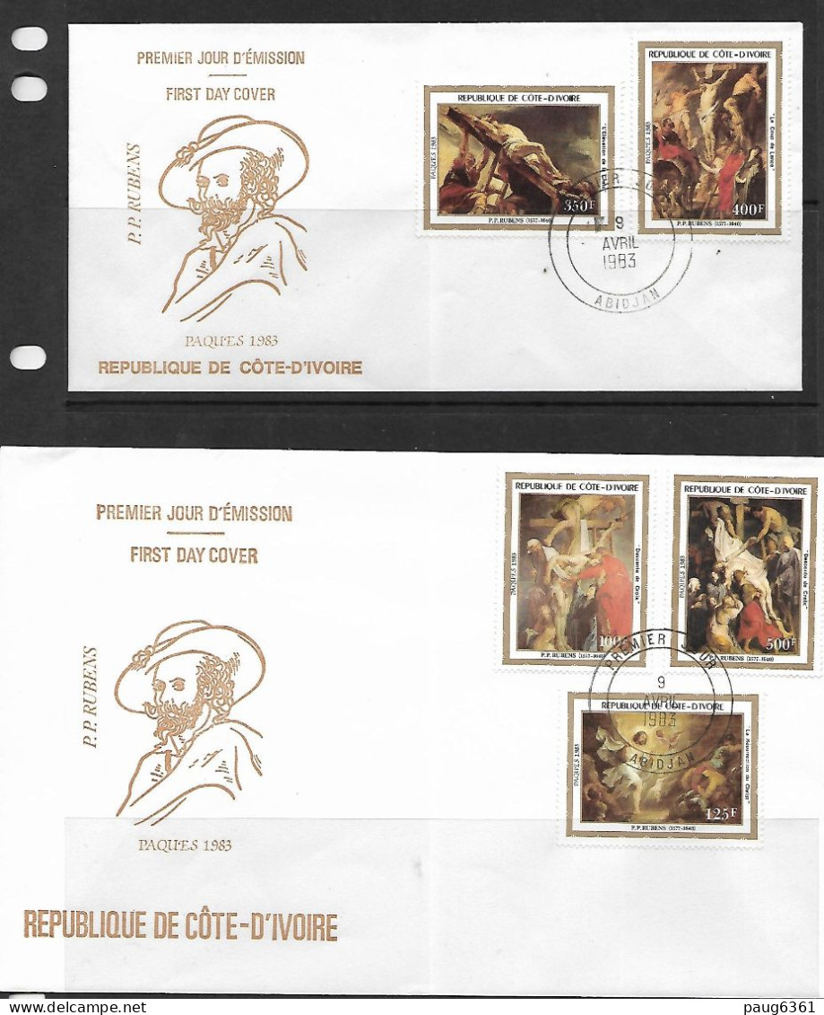COTE D'IVOIRE 1983 FDC PEINTURES RUBENS  YVERT N°654/658 - Rubens