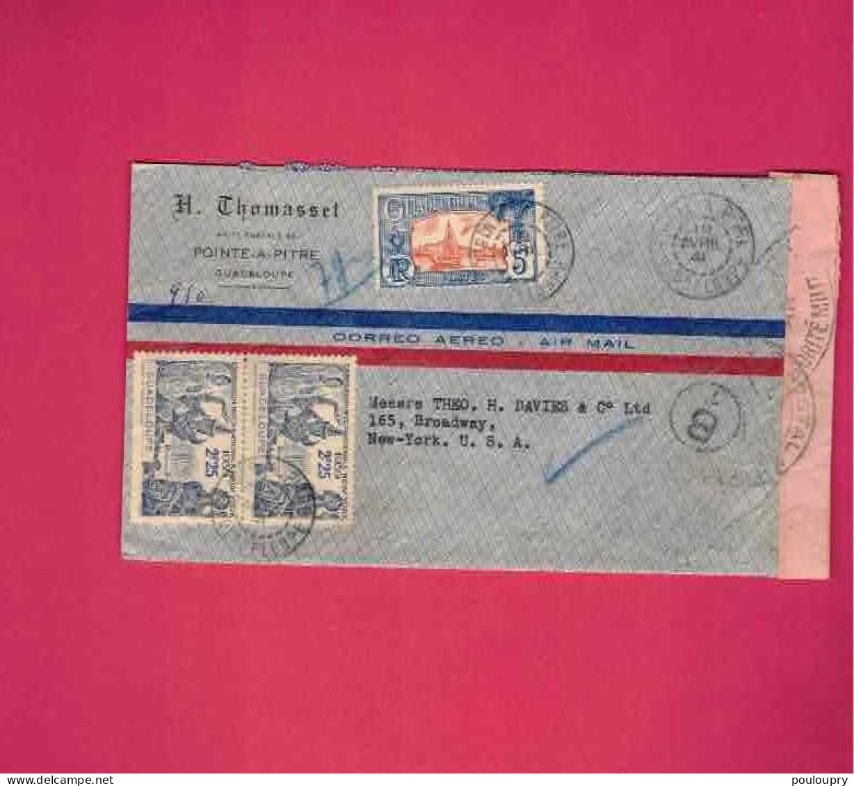 Lettre Par Avion De 1941 Pour Les USA EUAN - YT N° 120 Et 141 En Paire - Exposition Internationale De New-York - Briefe U. Dokumente