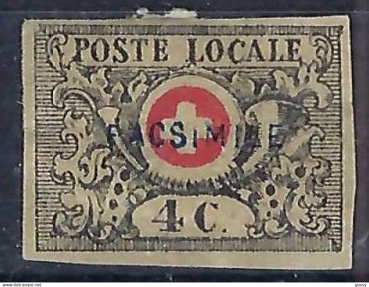 SUISSE Ca.1849: Le ZNr. 9 (Vaud 4), Neuf(*) Facsimile, Pli - 1843-1852 Timbres Cantonaux Et  Fédéraux
