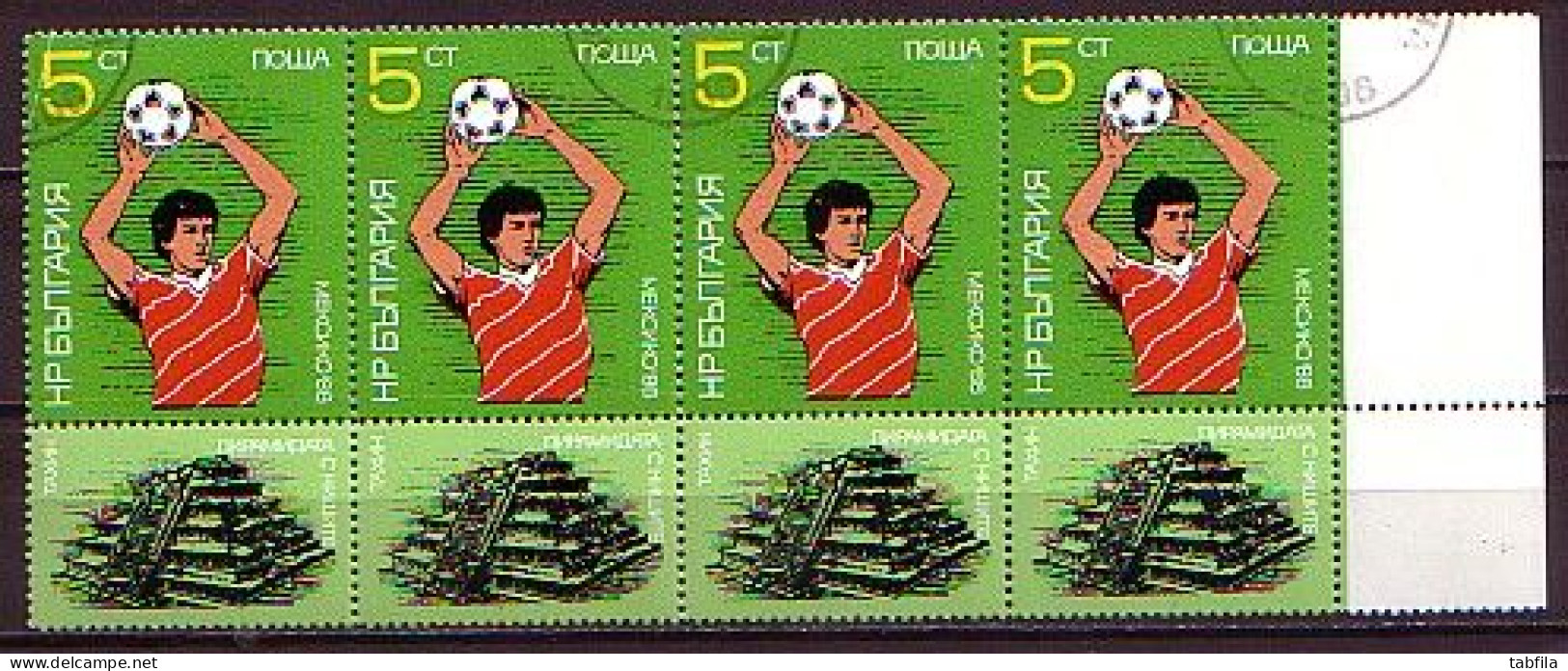 BULGARIA - 1986 World Cup - Mexico'86 - Mi 3473 Perf.band Used - 1986 – Mexico