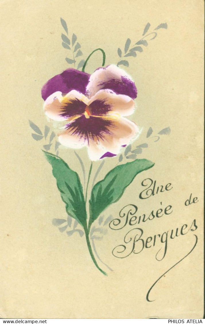 CPA CP Carte Postale Ancienne  [59] Nord > Bergues Une Pensée De Bergues Fleur 1918 - Bergues