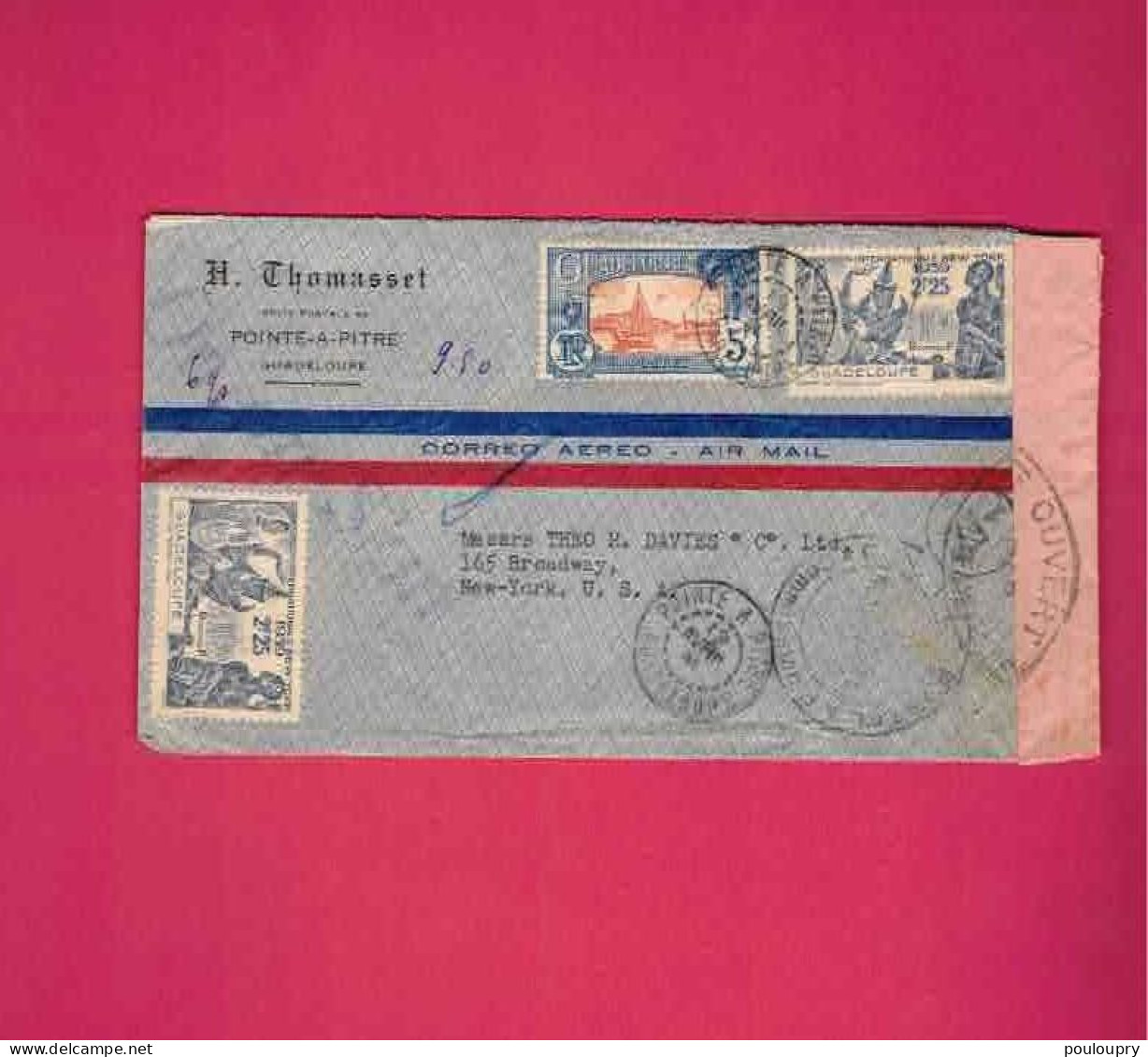 Lettre Par Avion De 1941 Pour Les USA EUAN - YT N° 120 Et 141 X 2 - Exposition Internationale De New-York - Briefe U. Dokumente