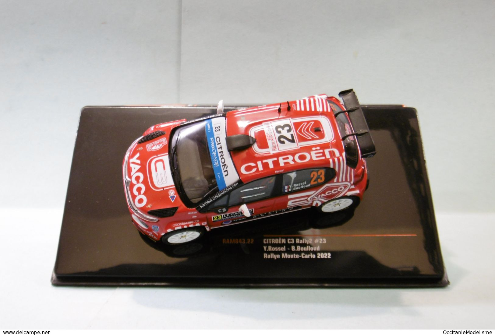 Ixo - CITROEN C3 RALLY2 #23 Rallye Monte-Carlo 2022 Rossel - Boulloud Réf. RAM843 NBO Neuf 1/43 - Ixo