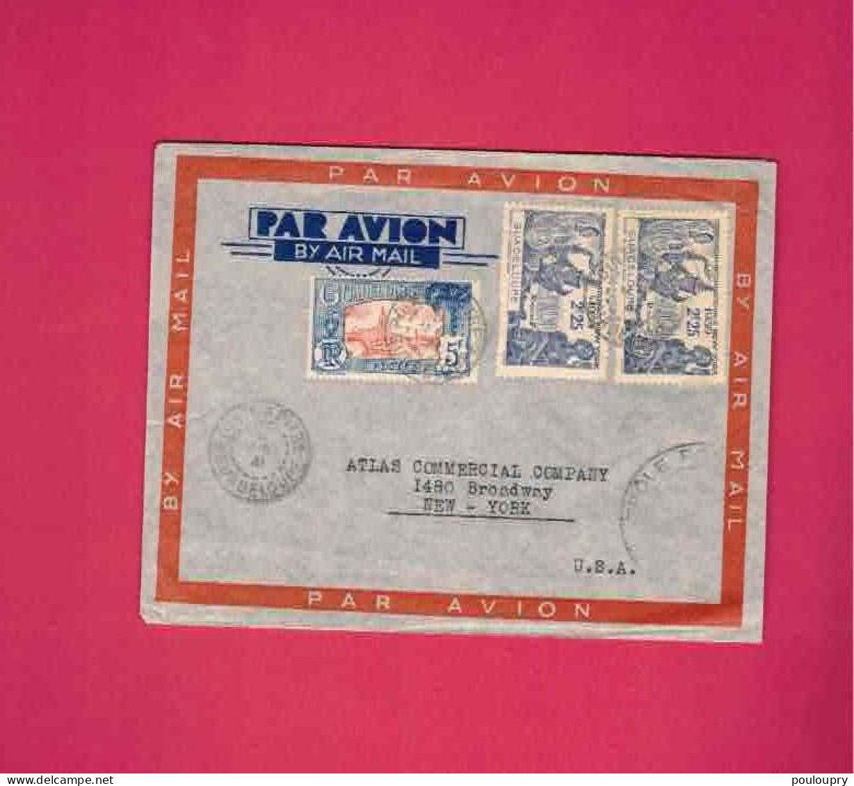 Lettre Par Avion De 1941 Pour Les USA EUAN - YT N° 120 Et 141 X 2 - Exposition Internationale De New-York - Covers & Documents