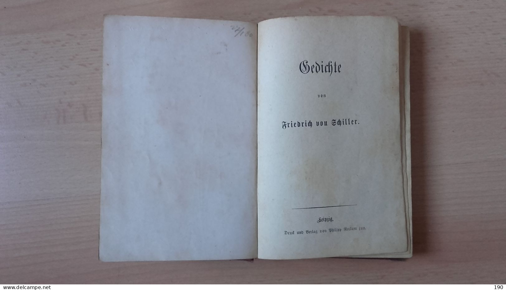 Gedichte Von Friedrich Von Schiller.Druck Und Verlag Von Philipp Reclam Jun.Leipzig - Libros Antiguos Y De Colección