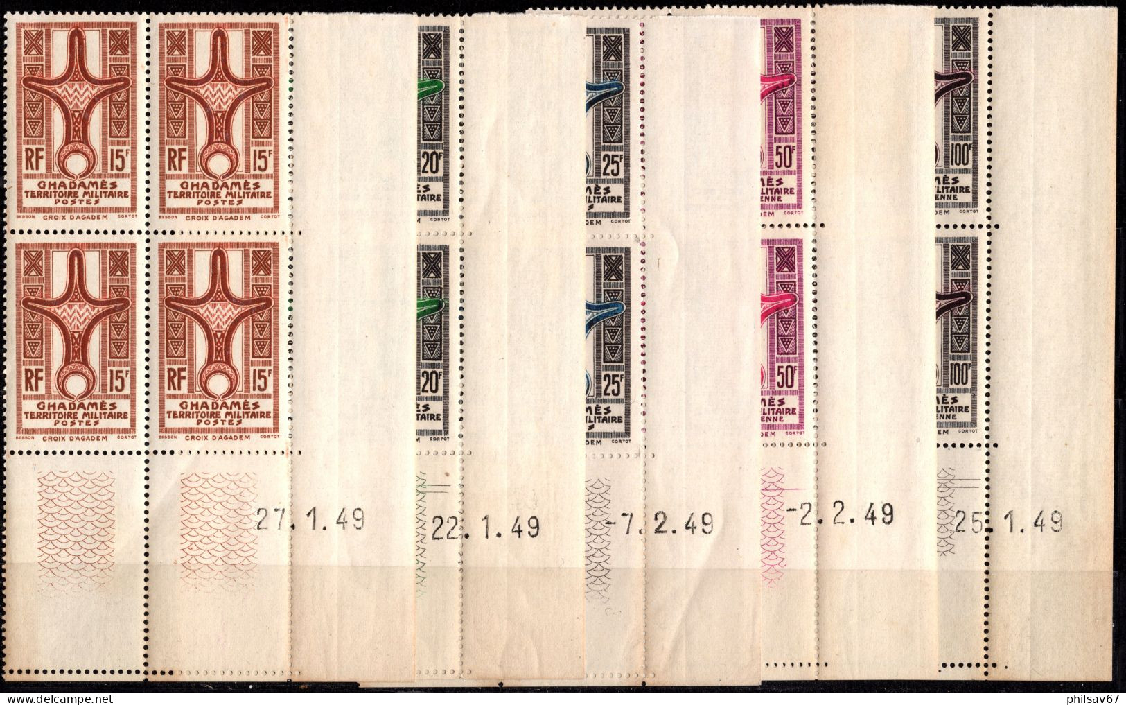 N°46 à 53 + PA N°6 Et 7 N**  COINS DATES Cote Maury 2014 - 2015 Les Timbres à L'unité : 130€ - Unused Stamps