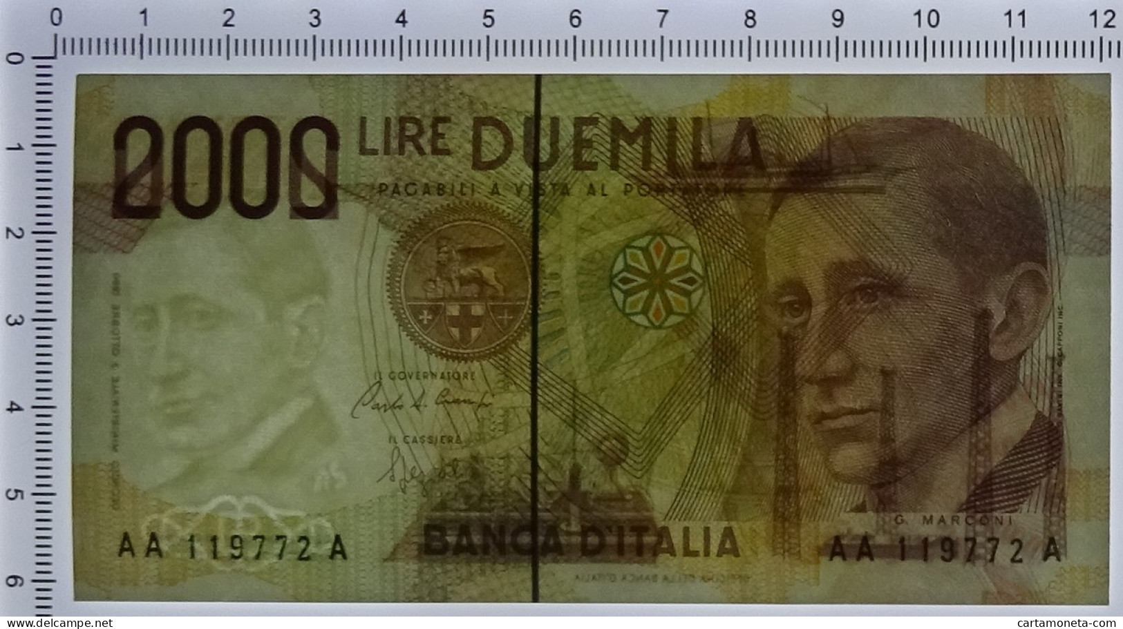 2000 LIRE GUGLIELMO MARCONI PRIMA SERIE TRIPLA A 24/10/1990 FDS - Altri & Non Classificati