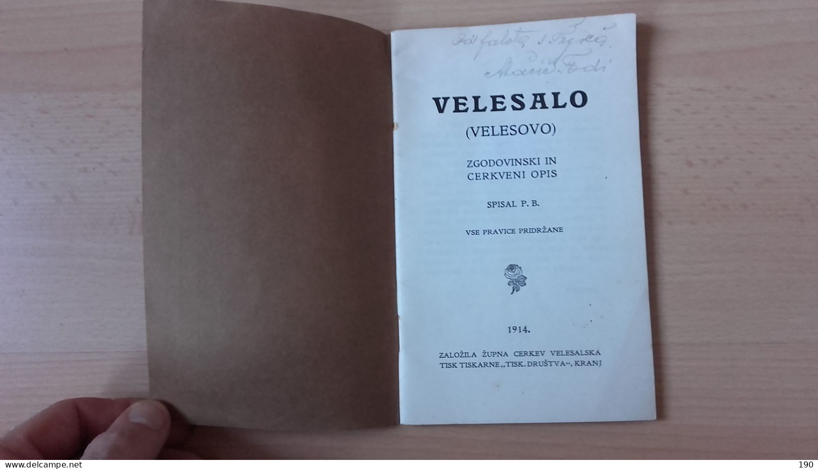 Velesovo.Velesalo.Zgodovinski In Cerkveni Opis.Spisal P.B. - Idiomas Eslavos