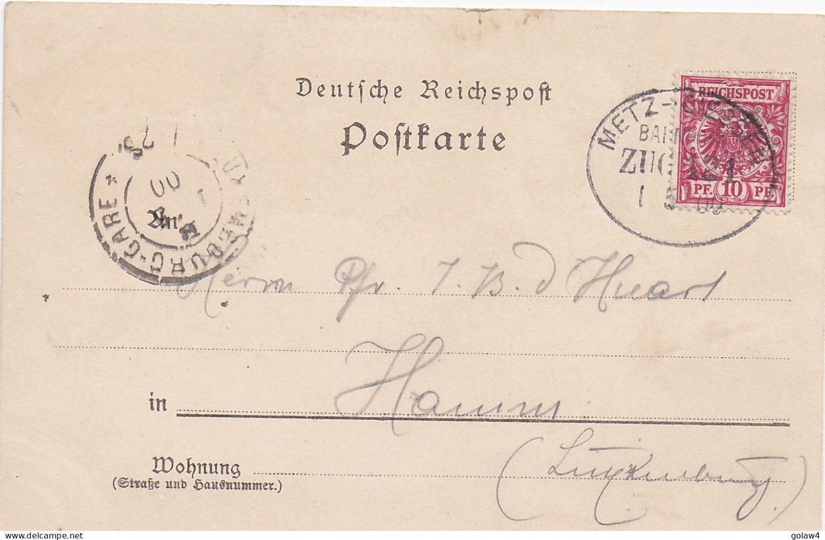 35738# GRUSS AUS PERL MOSEL HOTEL MERSCH ST QUIRINUS KAPELLE HOTEL GREIVELDINGER 1900 METZ GIESSEN ZUG 121 BAHNPOST SAAR - Kreis Merzig-Wadern