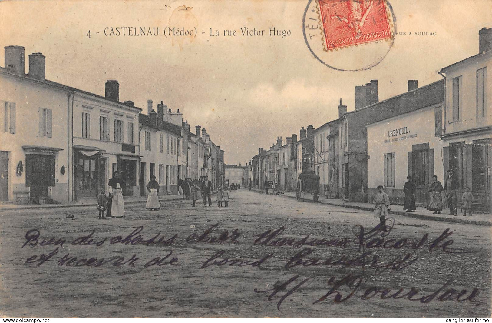 CPA 33 CASTELNAU DE MEDOC / LA RUE VICTOR HUGO - Other & Unclassified