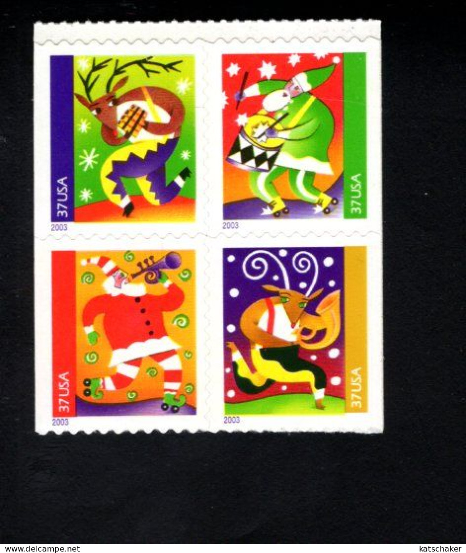 1959276772 2003 SCOTT 3828A (XX) POSTFRIS MINT NEVER HINGED   Christmas 3822 FIRST STAMP BLOCK - Neufs