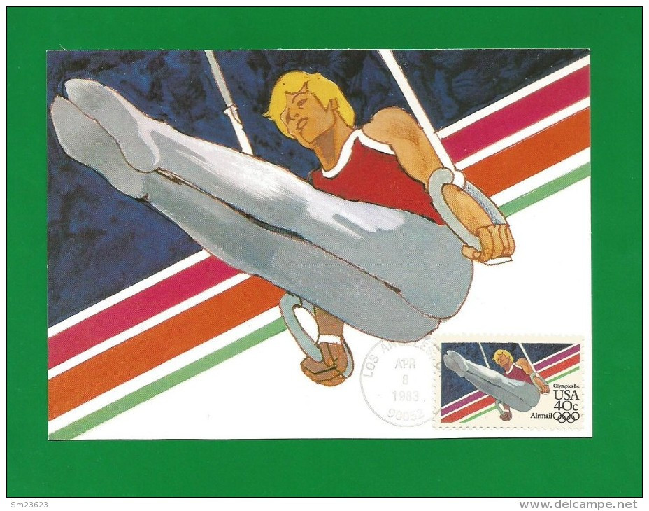 USA 1983 ,  Olympics 83 - Men's Gymnastic - Maximum Card - Los Angeles 8 Apr 1983 - Cartas Máxima
