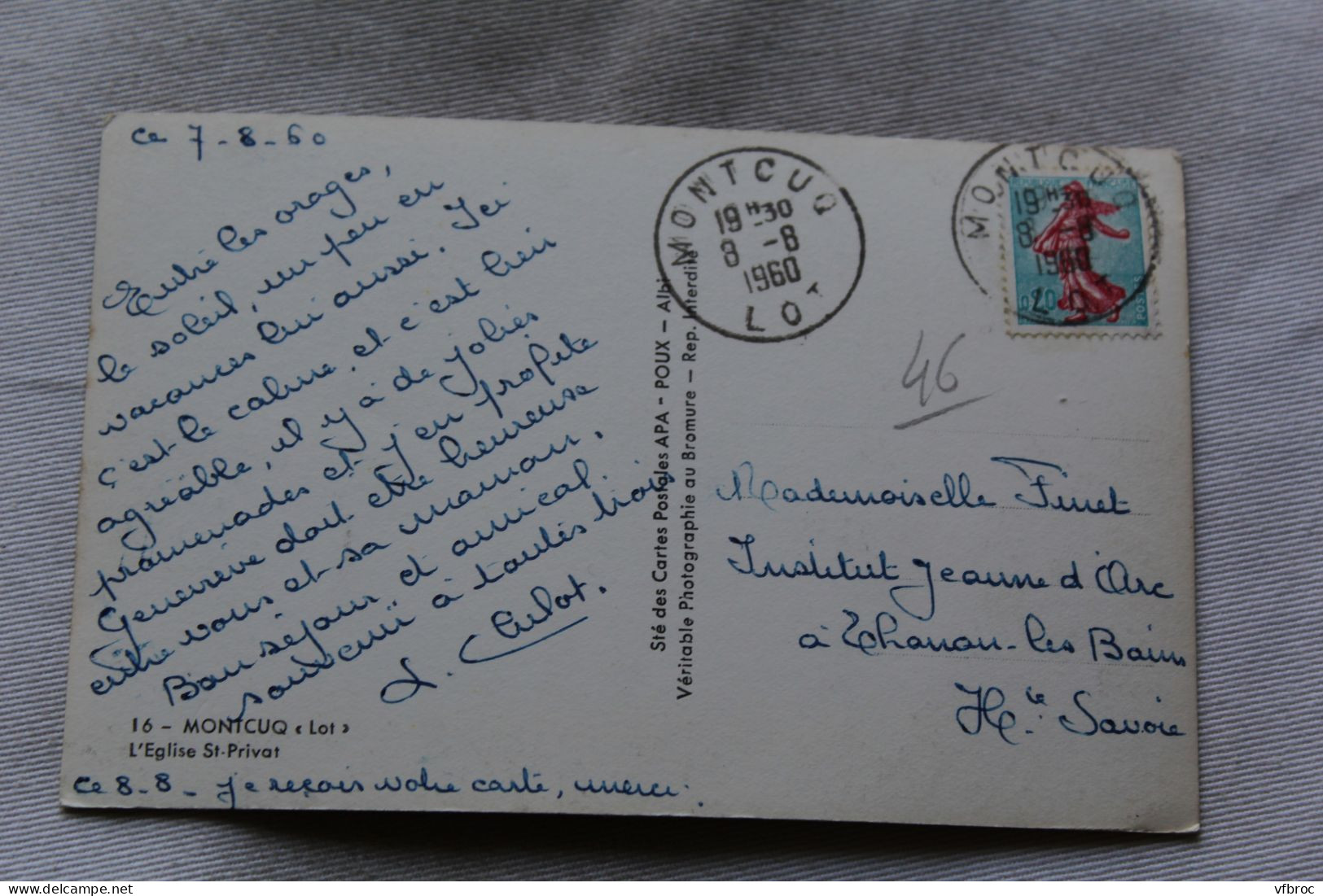 Cpsm 1960, Montcuq, L'église Saint Privat, Lot 46 - Montcuq