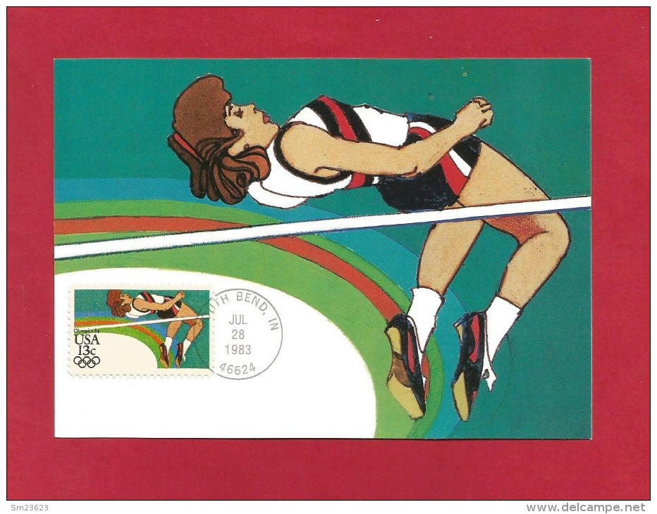 USA 1983 ,  Olympics 83 - Women's High Jump - Maximum Card - South Bend Jul 28 1983 - Maximumkarten (MC)