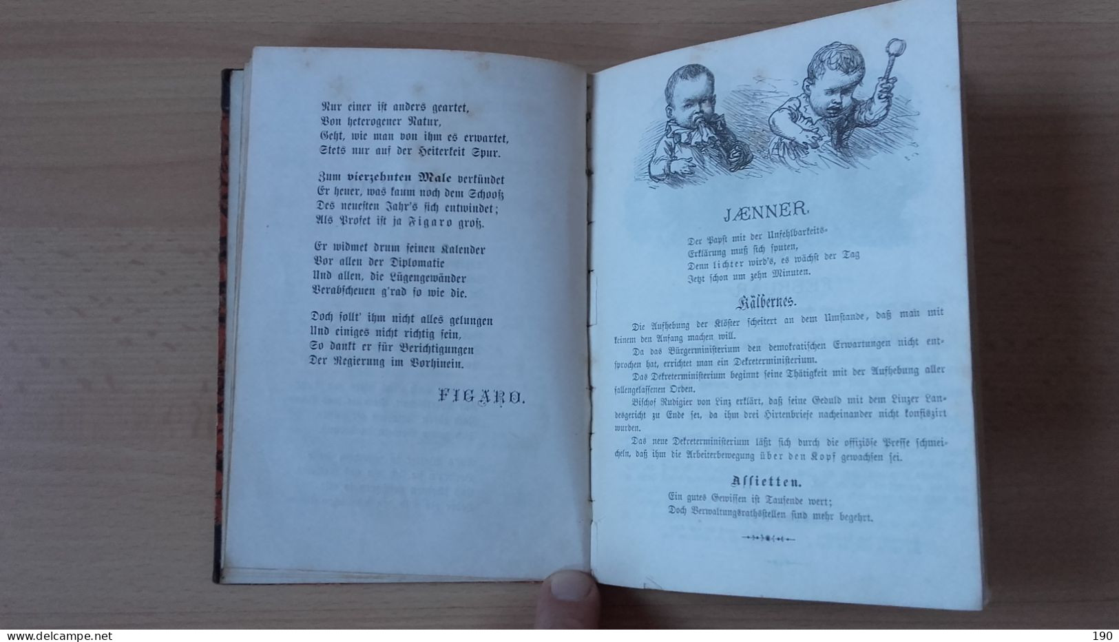 Figaro Kalender Fur 1870 - Libros Antiguos Y De Colección