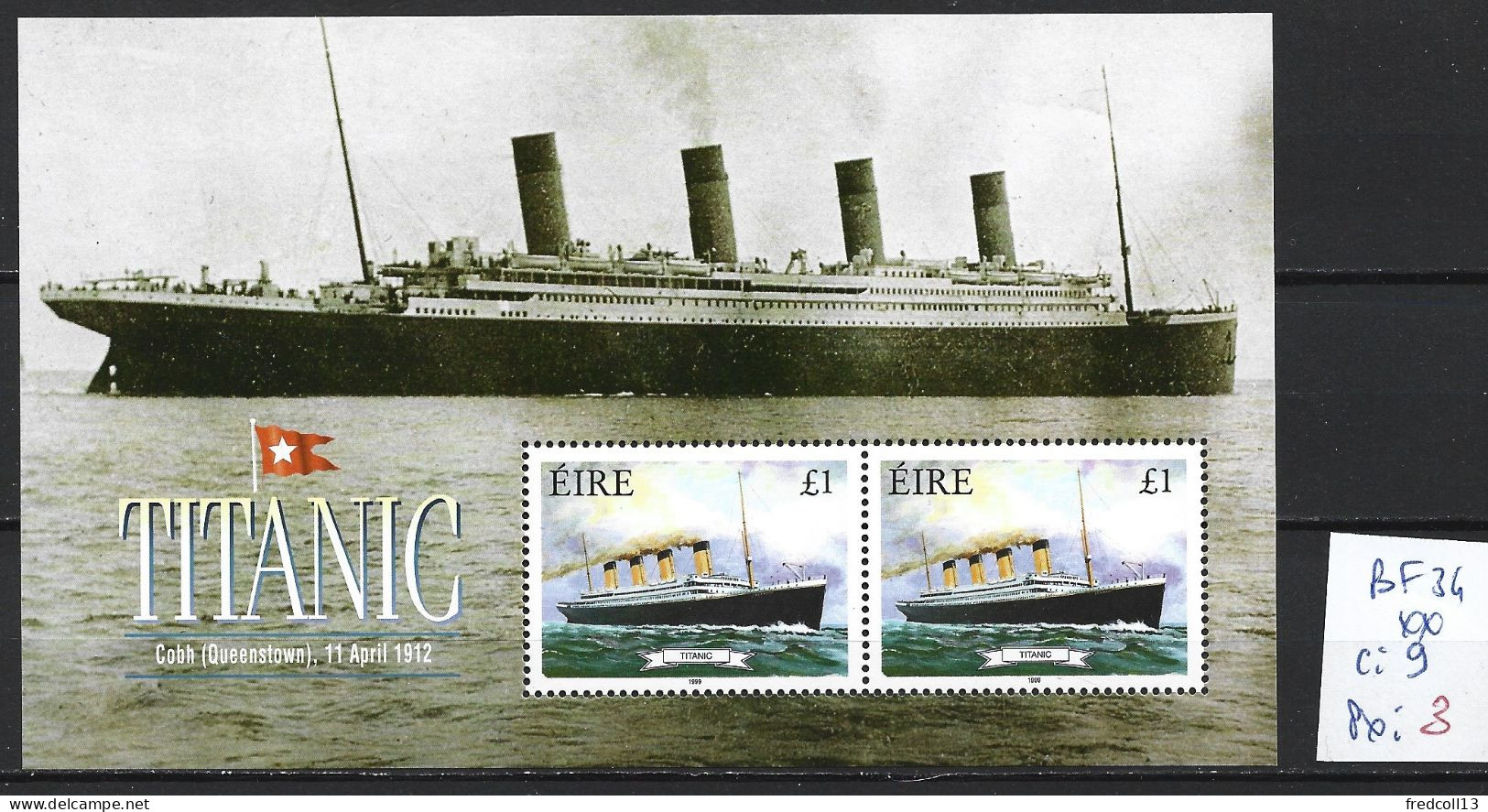 IRLANDE BF 34 ** Côte 9 € - Blocks & Sheetlets