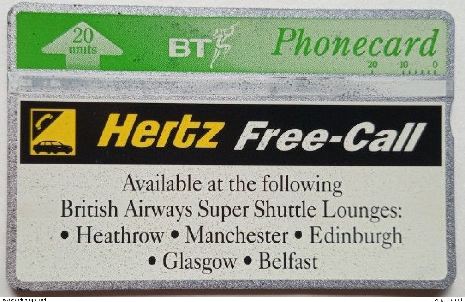 UK BT 20 Units Landis And Gyr - Hertz Free Call - BT Publicitaire Uitgaven