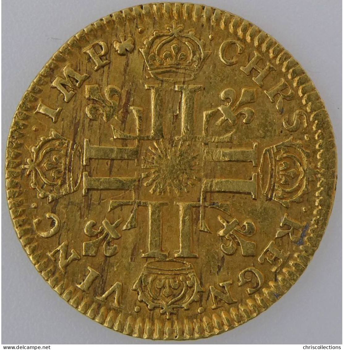 Monnaie Royales, Louis XIV, 1/2 Louis D'or Au Soleil 1709 A, KM# 388.1 - 1643-1715 Louis XIV The Great