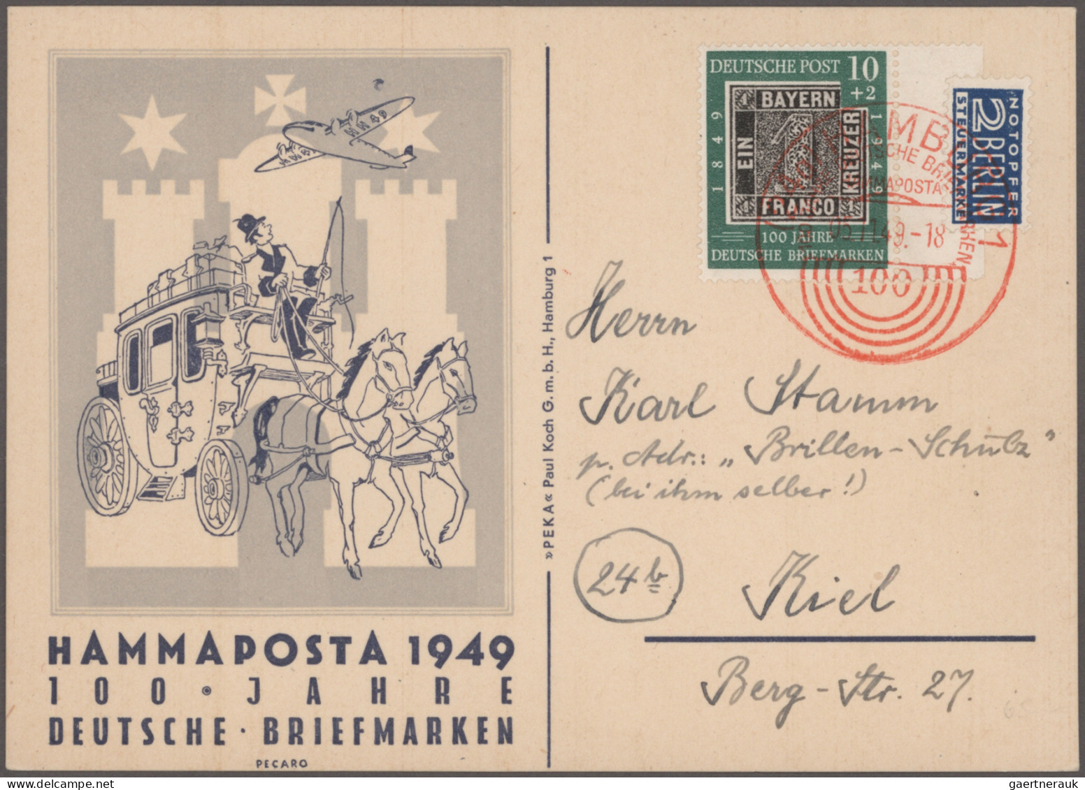 Nachlässe: 1914/1950 ca., kleiner Nachlass in 5 Alben mit Besetzung I. WK Landes