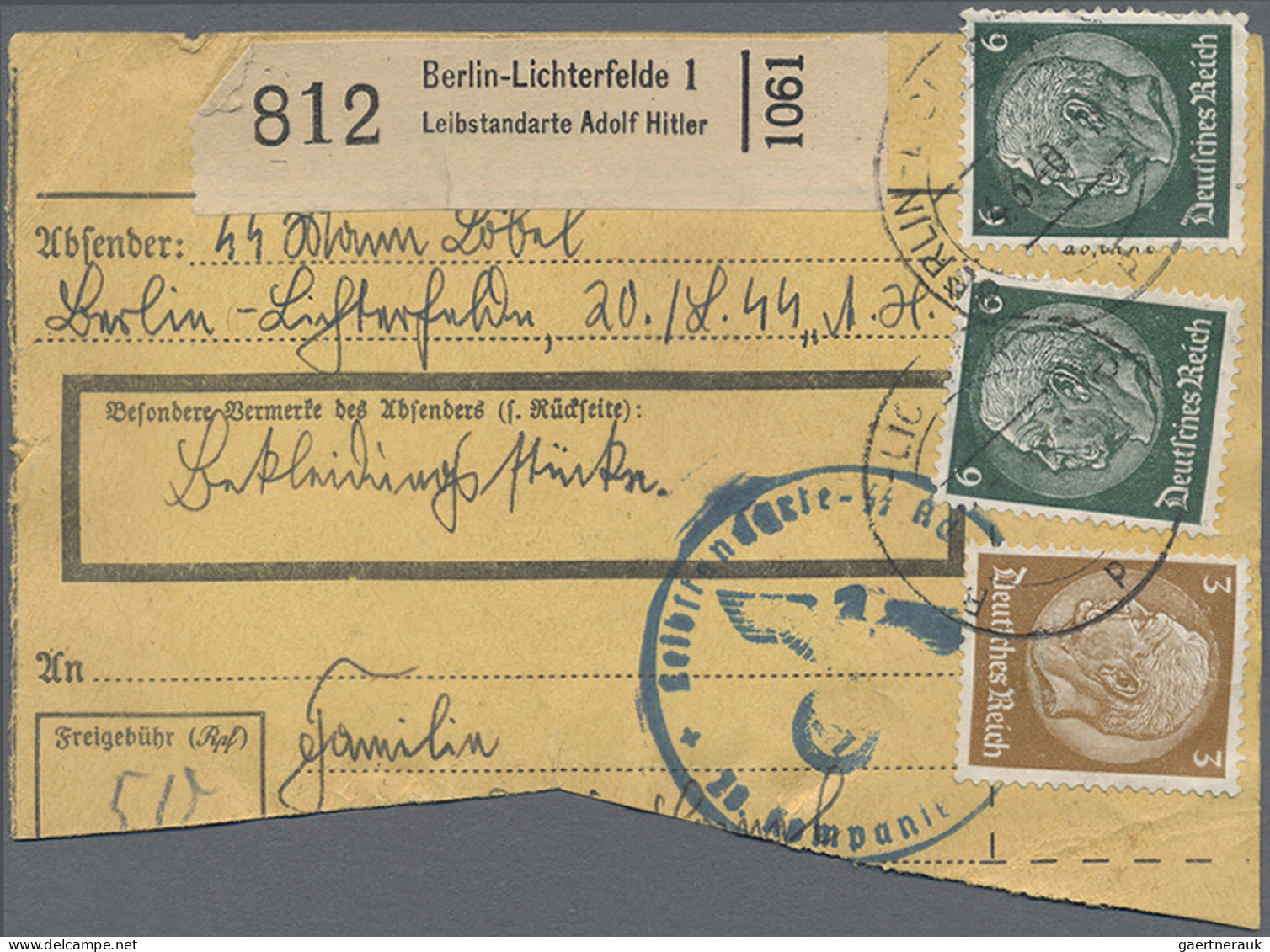 Nachlässe: 1933/1945, III.REICH, Nachlass-Posten mit ca. 90 Briefen, Karten und