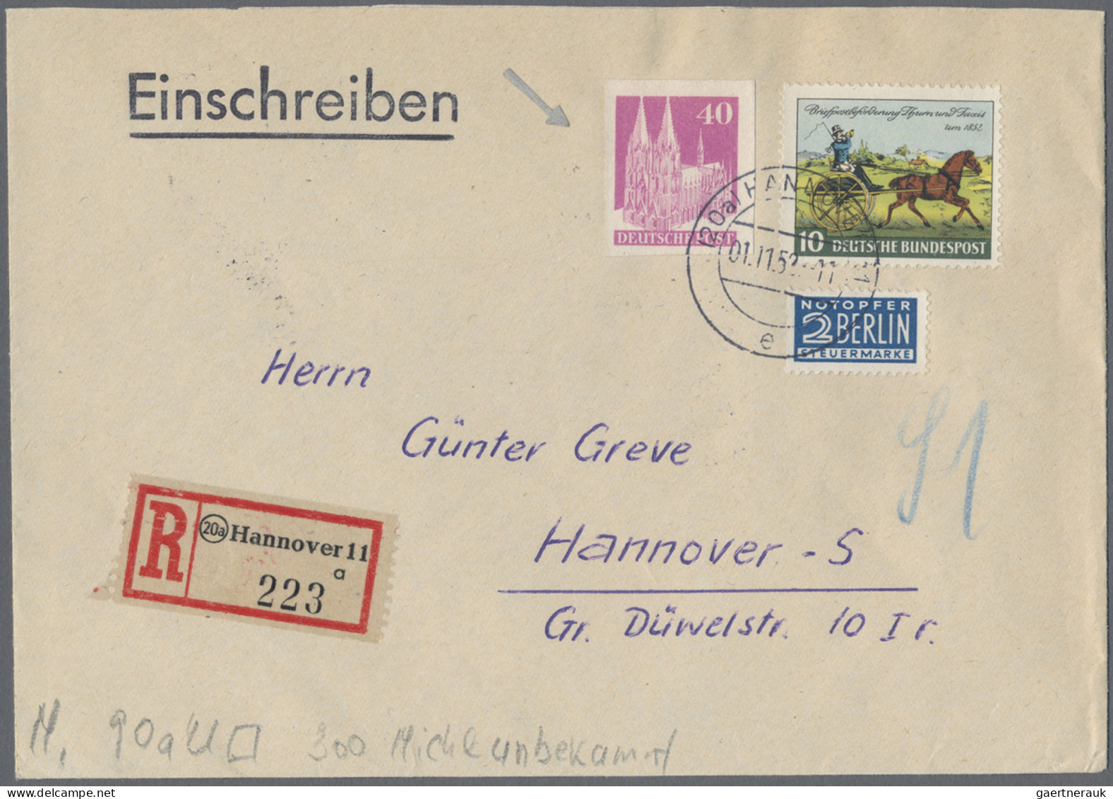 Nachlässe: 1945/1950, DEUTSCHLAND N.45, Sehr Interessanter Posten Mit Ca. 40 Bri - Lots & Kiloware (mixtures) - Min. 1000 Stamps