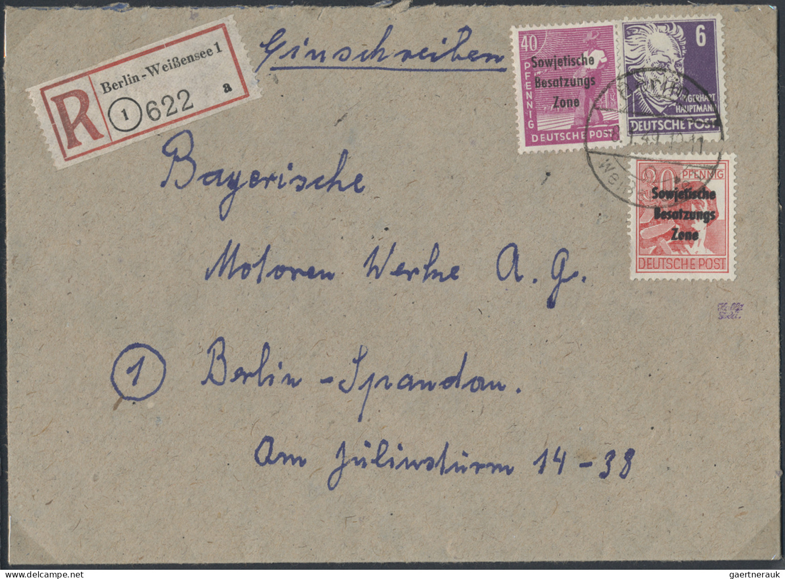 Nachlässe: 1945/1950, DEUTSCHLAND n.45, sehr interessanter Posten mit ca. 40 Bri