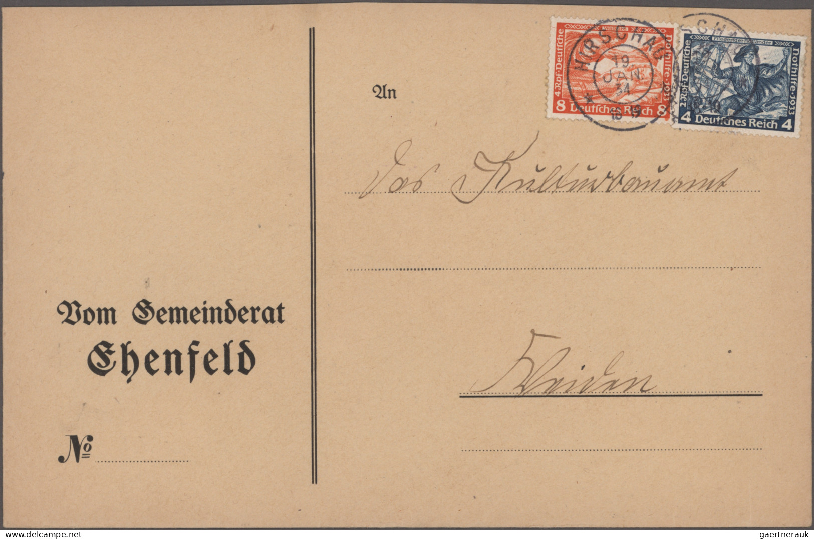Deutschland: 1870/1945 (ca.), Brief-und Kartenposten Aus Altem Bestand In 6 Brie - Sammlungen