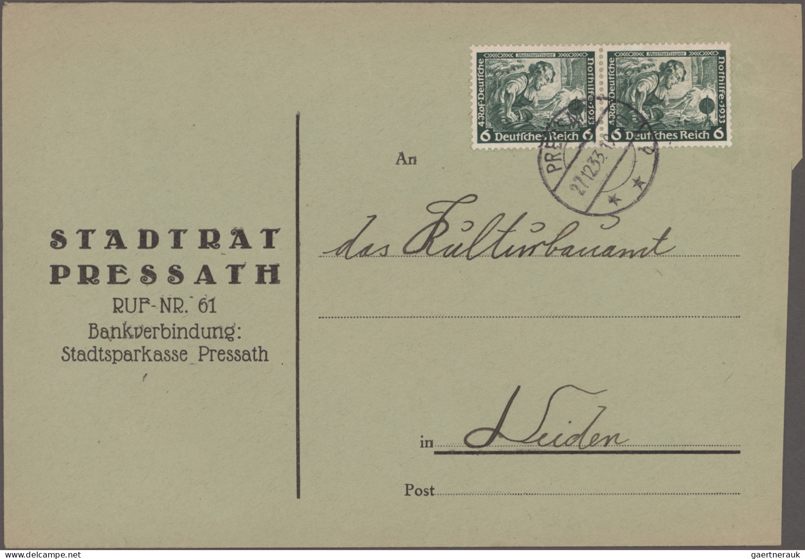 Deutschland: 1870/1945 (ca.), Brief-und Kartenposten Aus Altem Bestand In 6 Brie - Collections