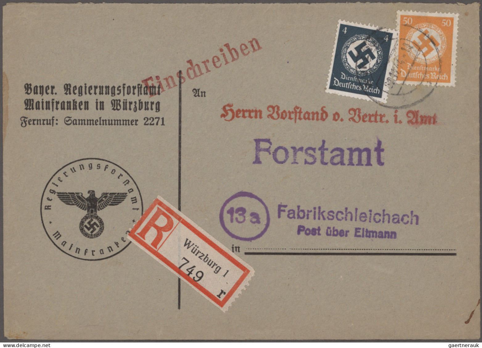 Deutschland: 1870/1945 (ca.), Brief-und Kartenposten aus altem Bestand in 6 Brie